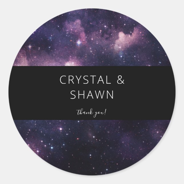 Galaxy Weltraum Vielen Dank Runder Aufkleber (Vorderseite)