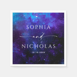 Galaxy-Weltraumhochzeit Moderne himmlische Astro Serviette