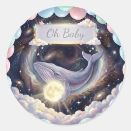 Galaxy Whale Oh Baby Cupcake Stickers