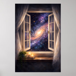 Galaxy Window Poster