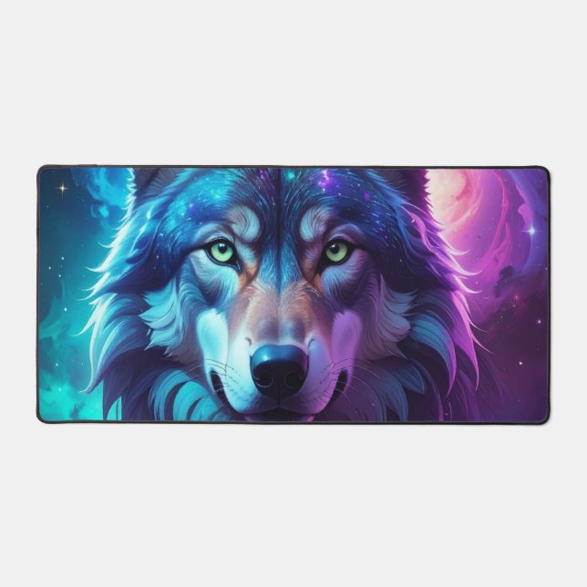 Galaxy Wolf Cosmic Schreibtischunterlage (Vorderseite)