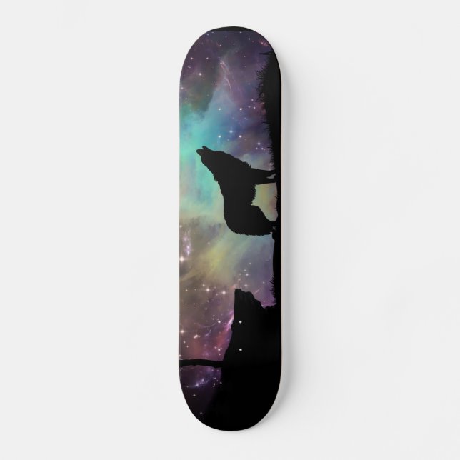 Galaxy-Wolf-Skateboard Skateboard (Vorderseite)