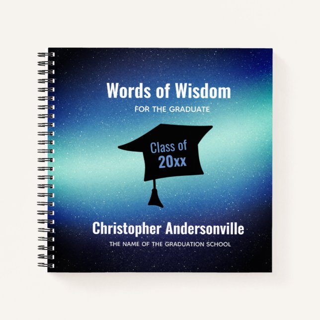 Galaxy Words of Wisdom Class of Graduate Notizbuch (Vorderseite)