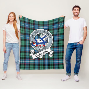 Galbraith Ancient Clan Abzeichen Tartan Plaid Fleecedecke