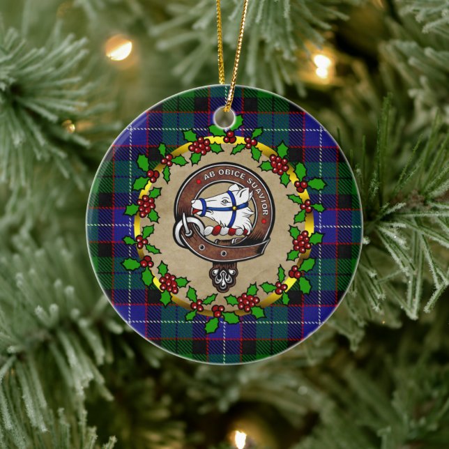 Galbraith Clan Abzeichen & Tartan Personalisierte  Keramik Ornament (Baum)