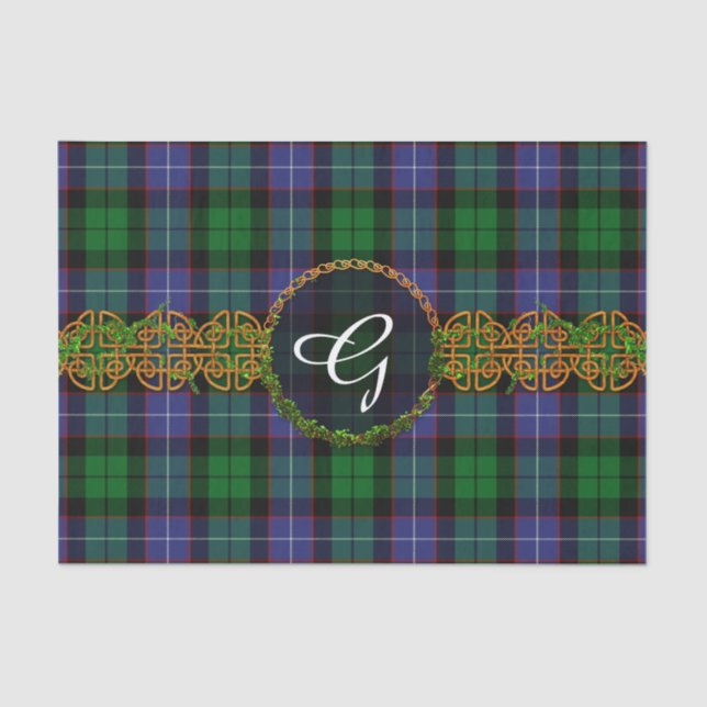 Galbraith Tartan und Monogramm Seidenpapier (Vorderseite)