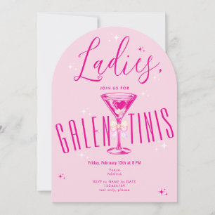 Galen-Tini Martini Hot Pink Galentine's Day Party Einladung