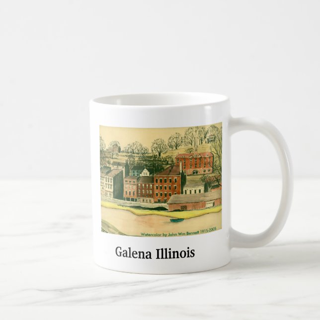 Galena Illinois, Aquarell Kaffeetasse (Rechts)
