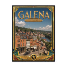 Galena Illinois Vintage Art Deco Goldenes Zeitalte