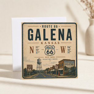 Galena Kansas Route 66 Vintage Americana Karte