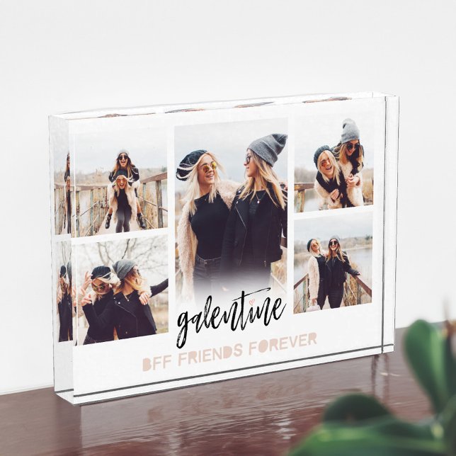 Galentine BESTE FREUNDIN Friends Forever Foto Coll (Galentine BFF Friends Forever Photo Collage White)