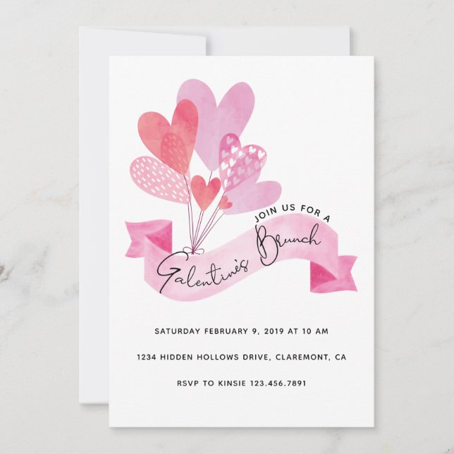Galentine-Brunch-Einladung Save The Date (Vorderseite)