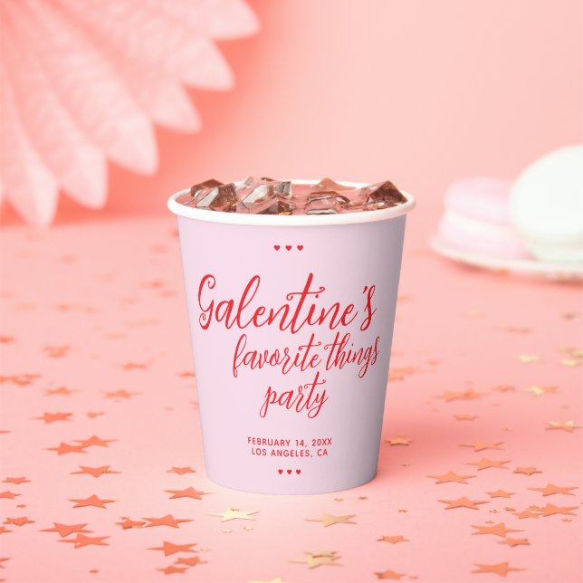 Galentine Favorite Things Valentinstag Party Pappbecher (Insitu)