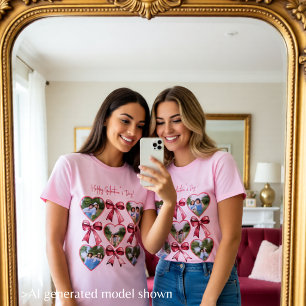 Galentine-Foto-Herzen-Schleife-Collage-Beste-Freun T-Shirt