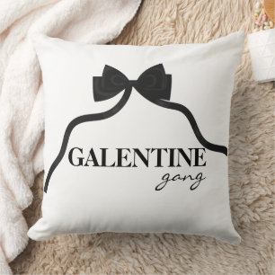 Galentine Gang Friend Valentine Black Bow Kissen