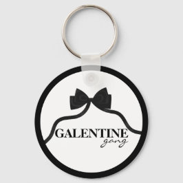 Galentine Gang Friend Valentine Black Bow Schlüsselanhänger