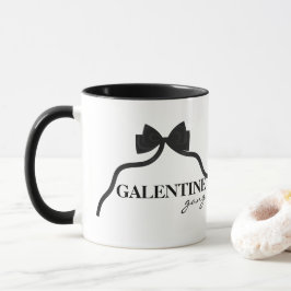 Galentine Gang Friend Valentine Black Bow Tasse