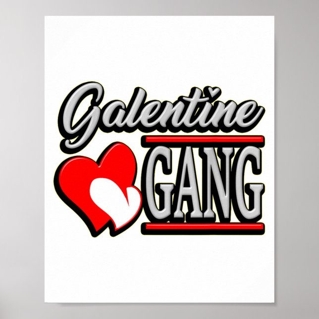 Galentine Gang Funny Valentines Day With The Gir  Poster (Vorne)