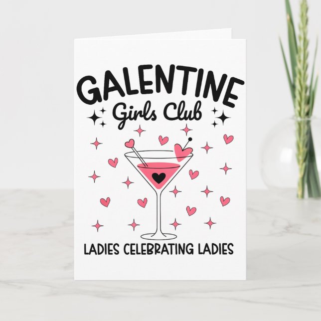 Galentine Girls Club Ladies Celebrating Ladies Val Karte (Vorderseite)