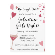 Galentine Girls Night Out Martini Rosa