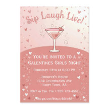 Galentine Girls Night Out Trinke Lache Lebe in Ros