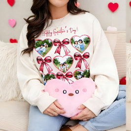 Galentine Heart Photo Bow Collage Cozy Friend Sweatshirt
