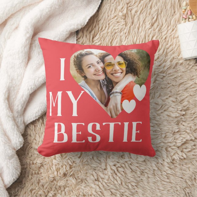 Galentine I Liebe Mein Bestie Personalisiertes Fot Kissen (Decke)