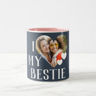 Galentine I Liebe Mein Bestie Personalisiertes Fot Zweifarbige Tasse