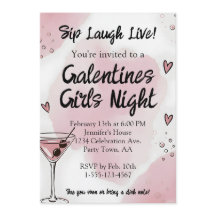 Galentine Mädchen Nacht Out Martini Rosa und Schwa