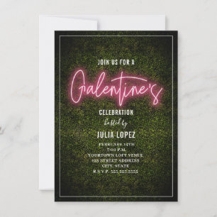 Galentine Neon Script Boxwood Valentine Party Save The Date