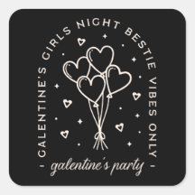 Galentine Party bestie girls night black