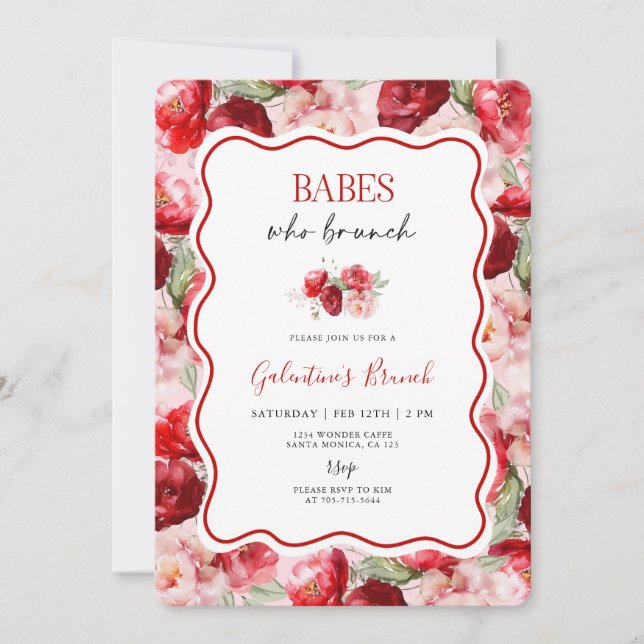 Galentine’s Brunch Invitation Einladung (Vorderseite)