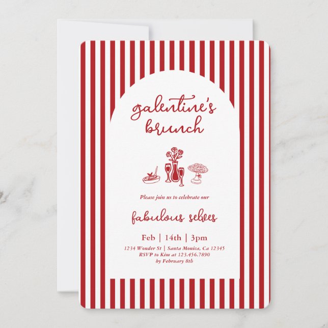 Galentine’s Brunch Invitation Einladung (Vorderseite)