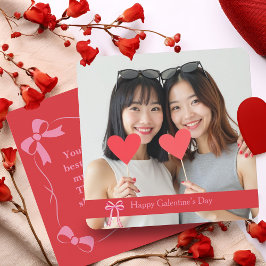 Galentine’s Day Best Friend with Photo & Message Feiertagskarte