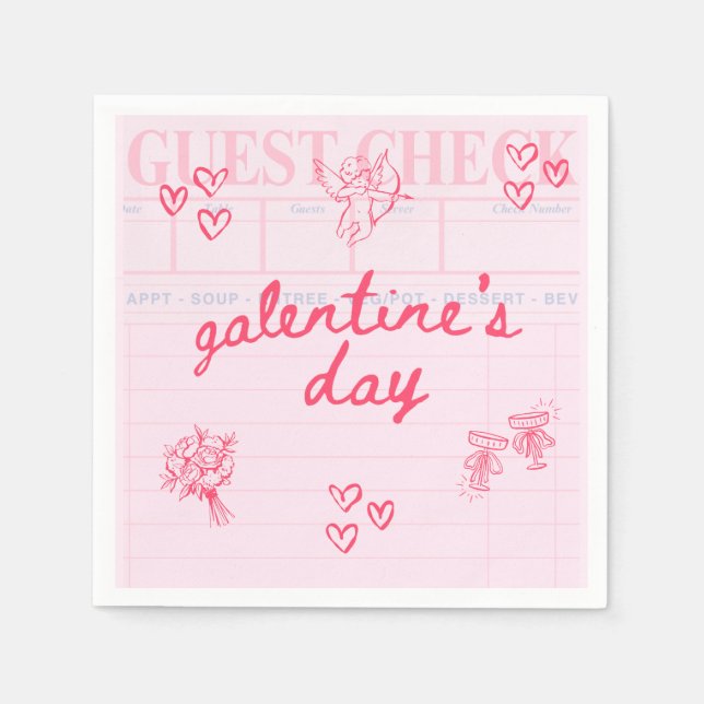 Galentine’s Day Valentine Girly Invitation Serviette (Vorderseite)
