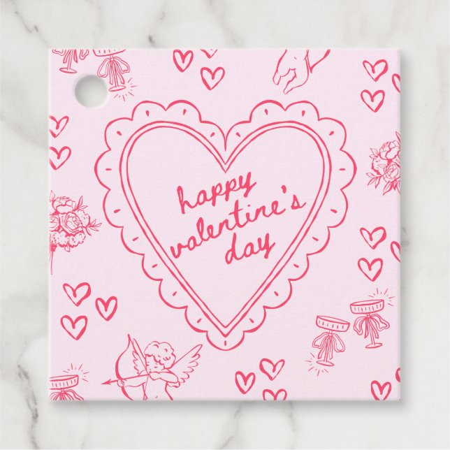 Galentine’s Day Valentine Girly Pink Geschenkanhänger (Vorderseite)