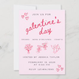Galentine’s Day Valentines Girly Invitation Einladung
