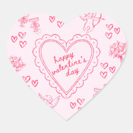 Galentine’s Day Valentinsgruß-Einladung für Mädche Herz-Aufkleber
