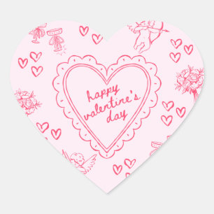 Galentine’s Day Valentinsgruß-Einladung für Mädche Herz-Aufkleber
