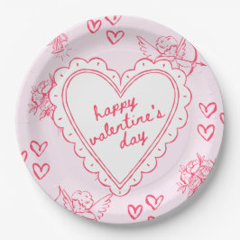 Galentine’s Day Valentinsgruß-Einladung für Mädche Pappteller