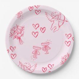 Galentine’s Day Valentinsgruß-Einladung für Mädche Pappteller