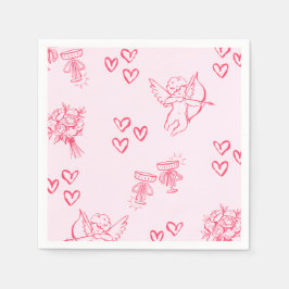 Galentine’s Day Valentinsgruß-Einladung für Mädche Serviette