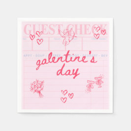 Galentine’s Day Valentinsgruß-Einladung für Mädche Serviette