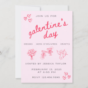 Galentine’s Day Valentinstag Einladung für Mädchen
