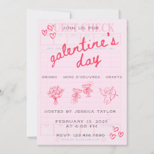 Galentine’s Day Valentinstag Einladung für Mädchen