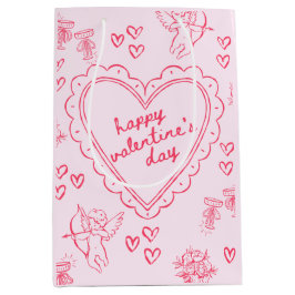 Galentine’s Day Valentinstag Mädchen Rosa Mittlere Geschenktüte