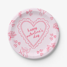 Galentine’s Day Valentinstag Mädchen Rosa Pappteller