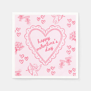 Galentine’s Day Valentinstag Mädchen Rosa Serviette