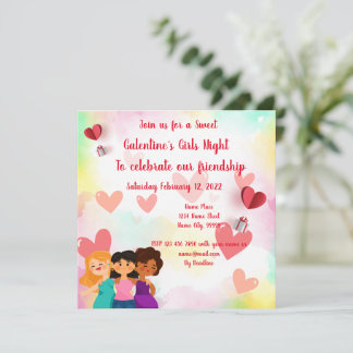 Galentine´s Mädchenabend-Einladung Einladung