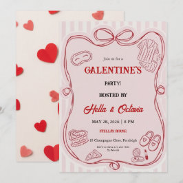 Galentine’s Party Invitation Printable, Pink & Red Einladung